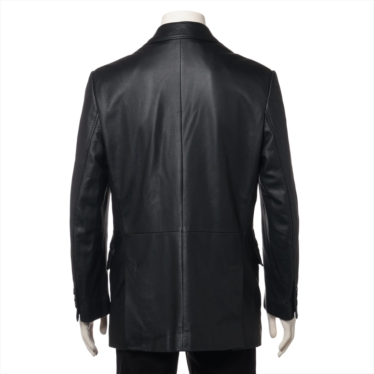 ブリオーニ ディアスキン レザージャケット 50 メンズ ブラック 裏地