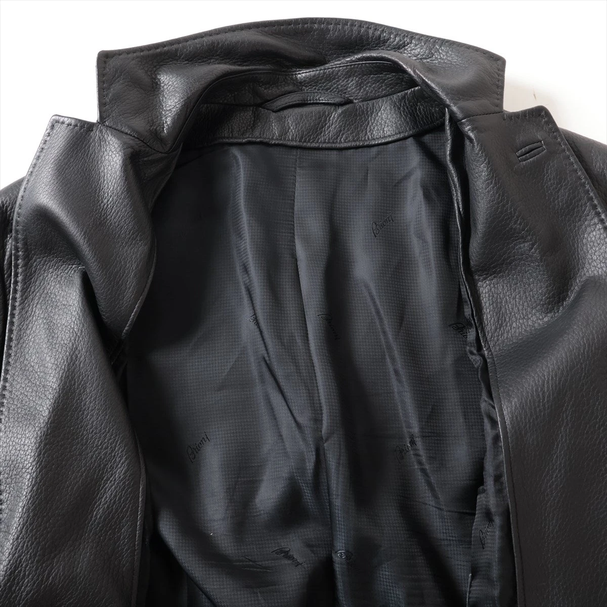 ブリオーニ ディアスキン レザージャケット 50 メンズ ブラック 裏地