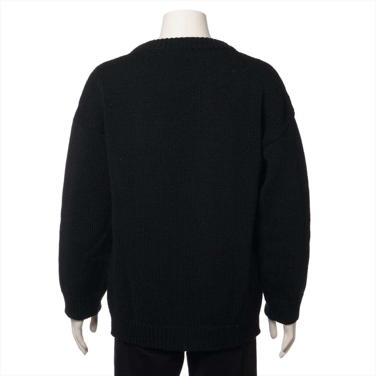 セリーヌ ウール ニット S メンズ ブラック 2A43L717M ピエロ刺繍  