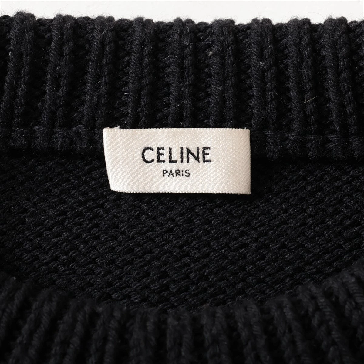 10377【美品・近年モデル】セリーヌ☆Lサイズピエロ黒ニットセーター