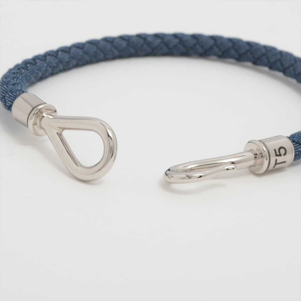 エルメス ジャンボ ブレスレット T5 メタル×ファブリック シルバー 