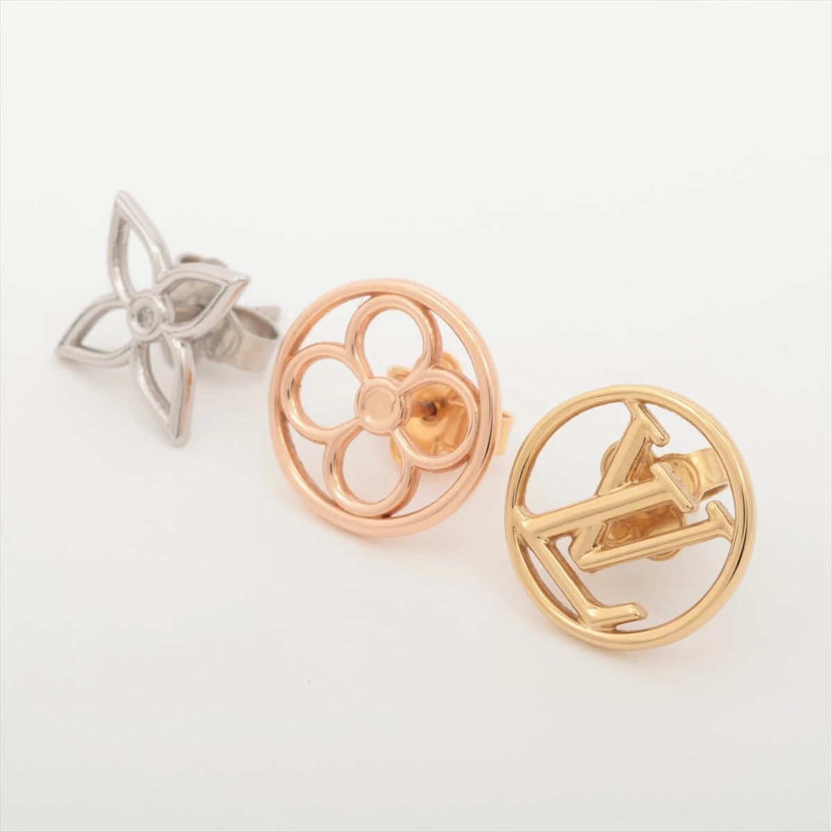ヴィトン RM1254 ピアス(両耳用) GP ゴールド×シルバー M01041