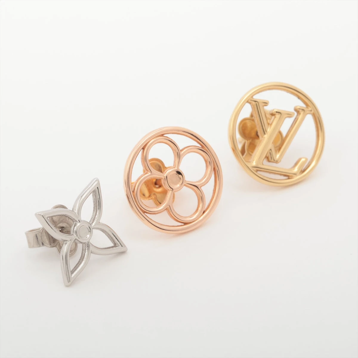 ヴィトン RM1254 ピアス(両耳用) GP ゴールド×シルバー M01041
