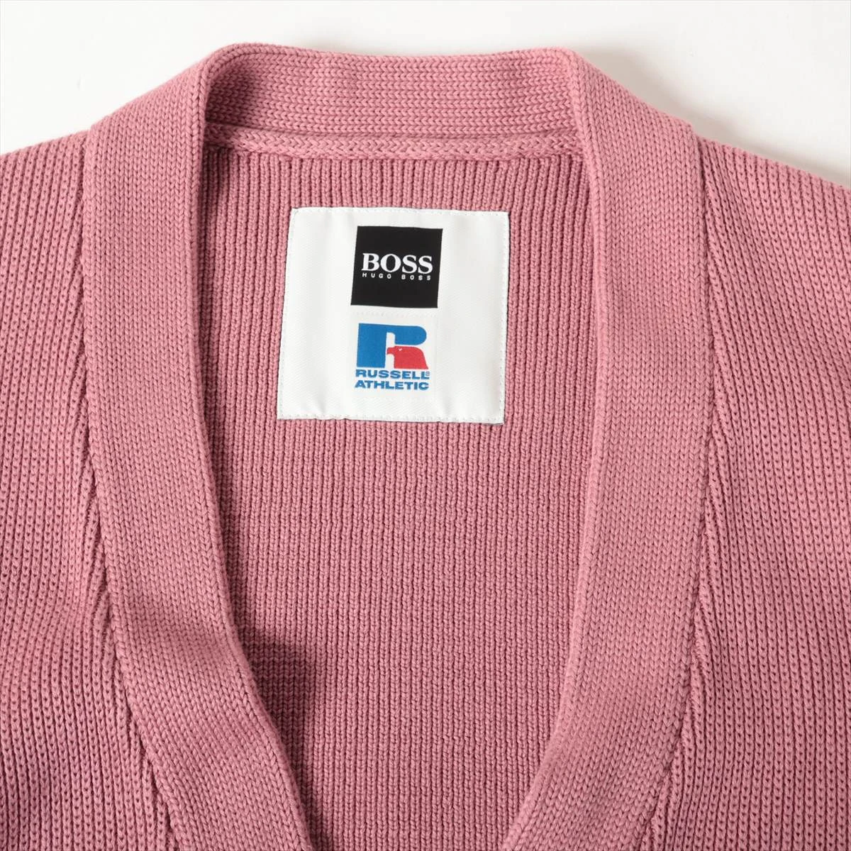 HUGO BOSS ヒューゴボス カーディガン XS ピンク 【古着】【中古】【送料無料】 ヒューゴボス コットン カーディガン IT/PZ メンズ ピンク ラッセル