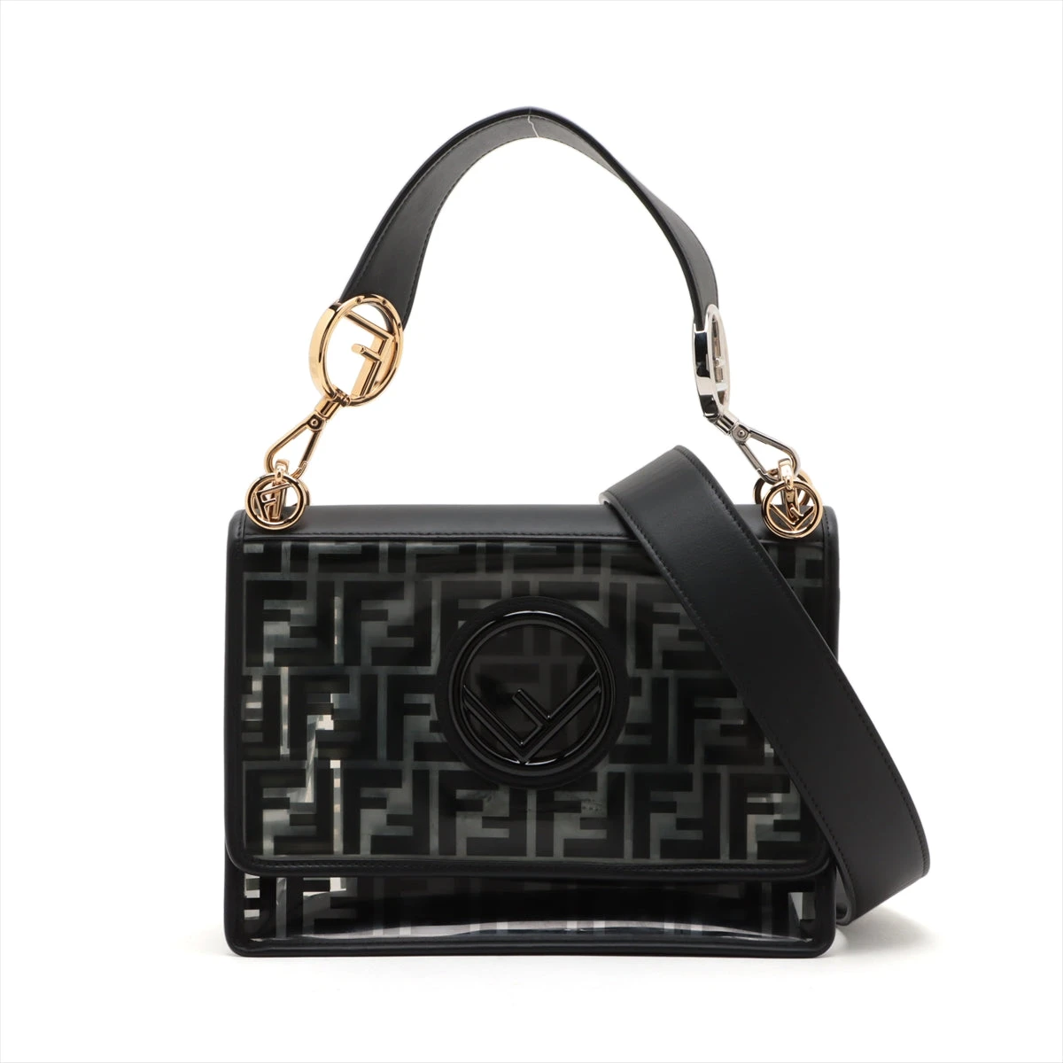 フェンディ キャナイエフ ズッカ ビニール×レザー 2WAYショルダー