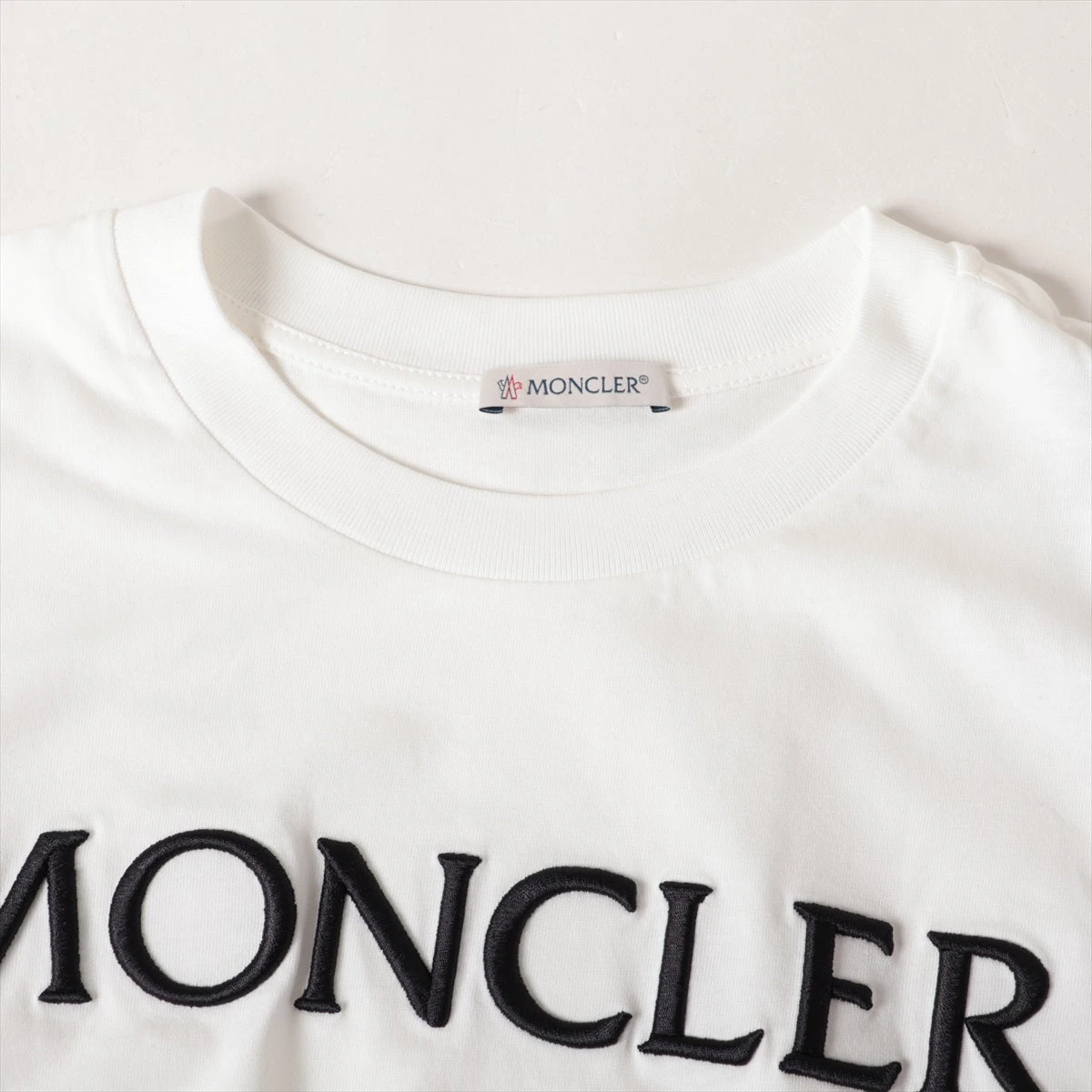 モンクレール 23年 コットン Tシャツ M レディース ホワイト 