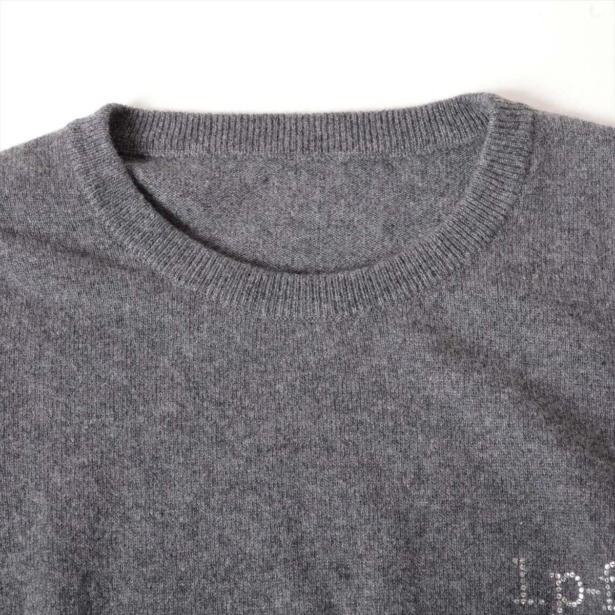 ルシアンペラフィネ カシミヤ ニット M メンズ グレー ラインストーン