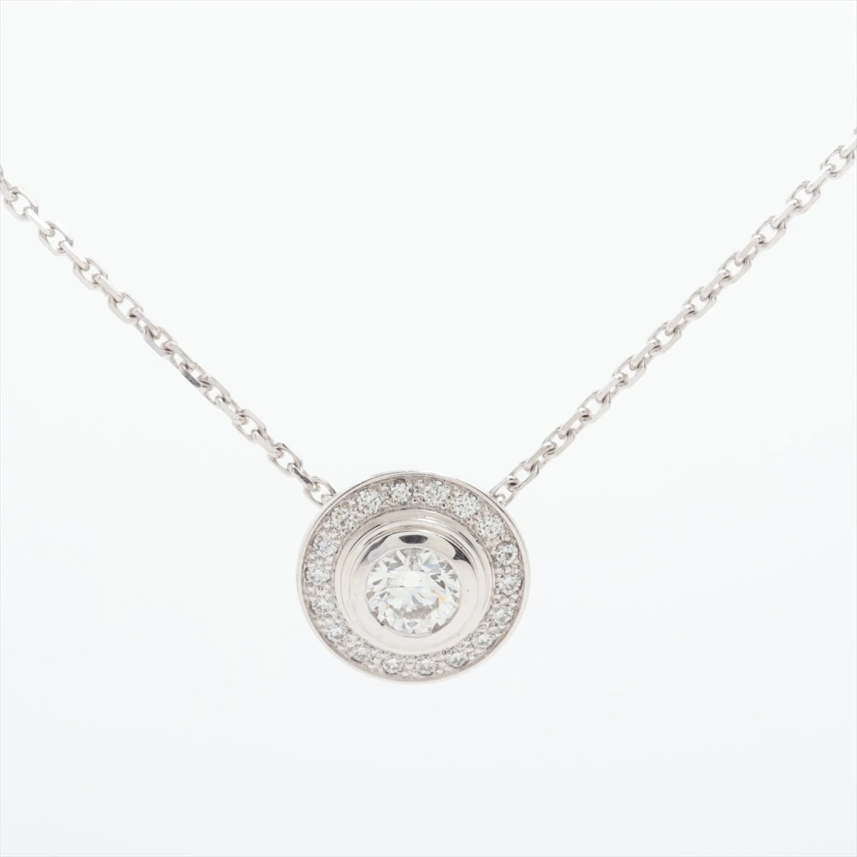 カルティエ　モナムール WG ダイヤ　ネックレス CARTIER カルティエ モナムール 1P ダイヤモンド ネックレス K18