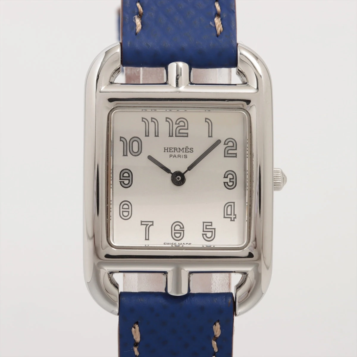 エルメス ケープコッド CC1.210 SS×社外革 QZ シルバー文字盤 A3141124