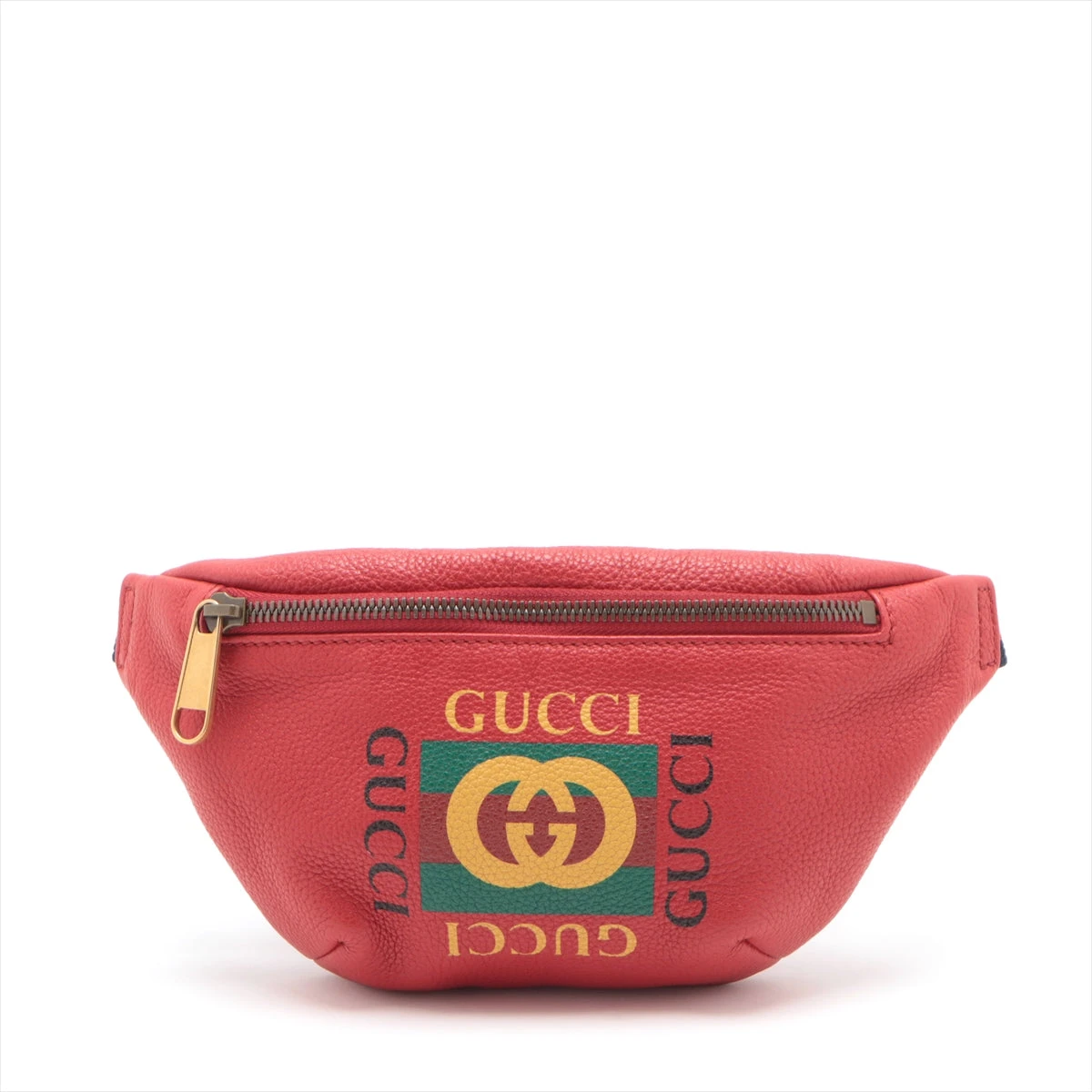 超美品 GUCCI ロコプリント レザー ボディバッグ レッド 赤 グッチ ロゴプリント レザー ボディバッグ レッド 527792