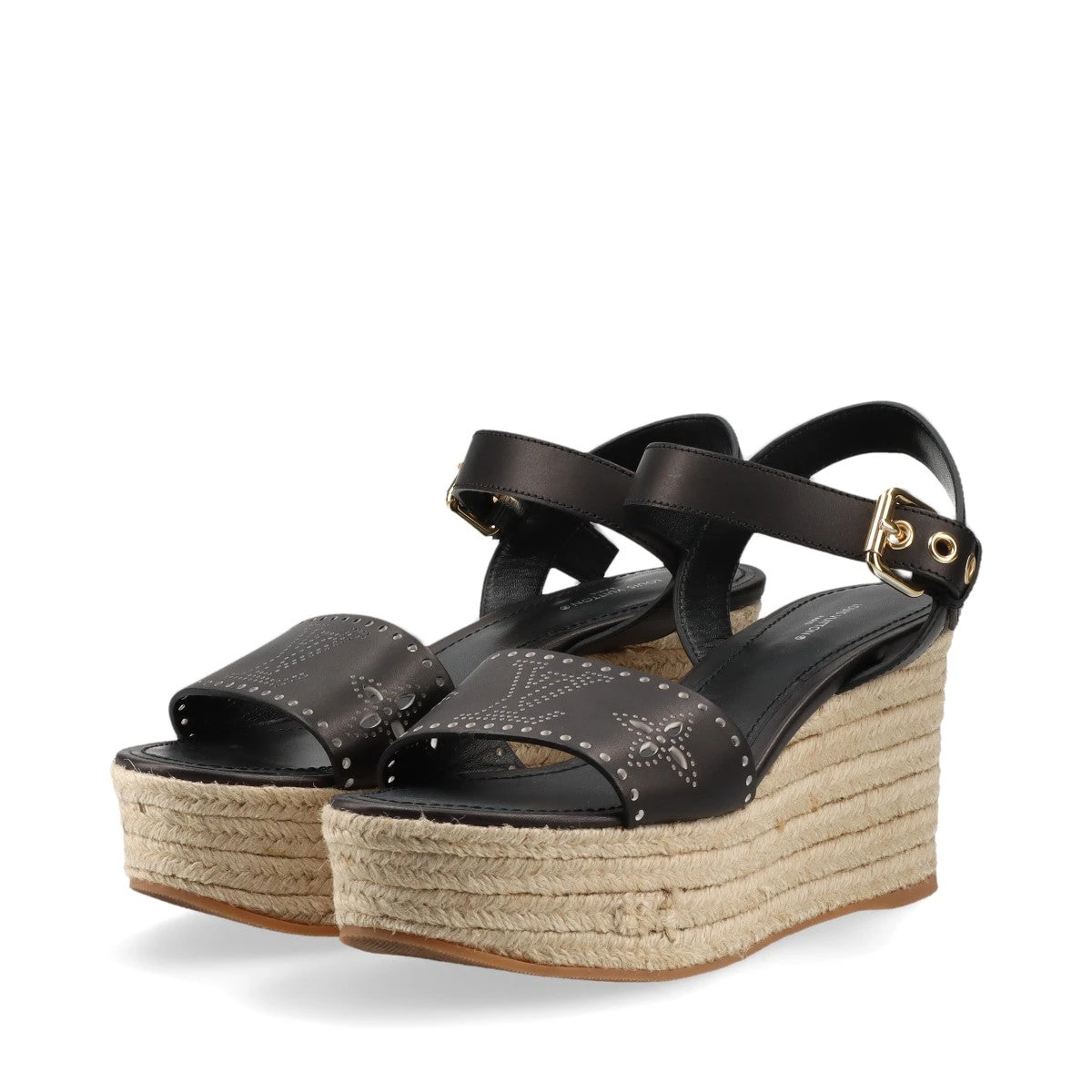 ヴィトン スターボードライン 21年 レザー ウェッジソールサンダル 39