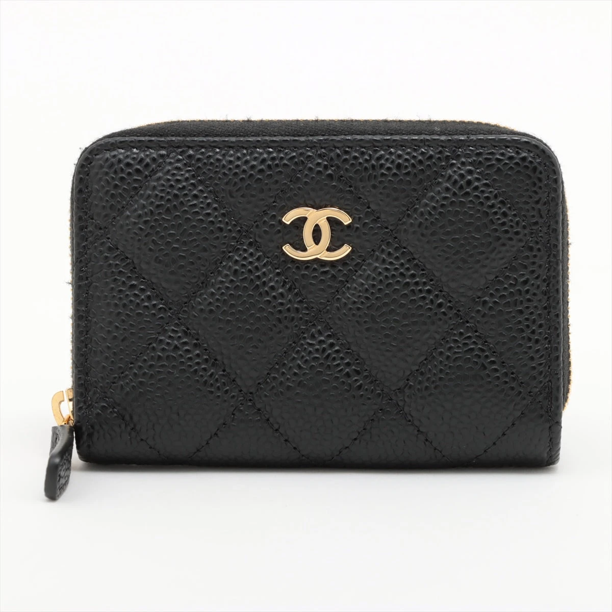 【ことみ】CHANEL マトラッセ　コインケース　ゴールド金具 シャネル マトラッセ キャビアスキン コインケース ブラック