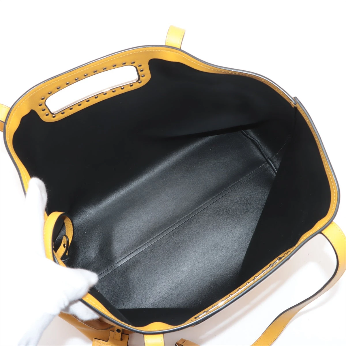 プラダ カーフ トートバッグ イエロー 1BG039 AP089512｜中古