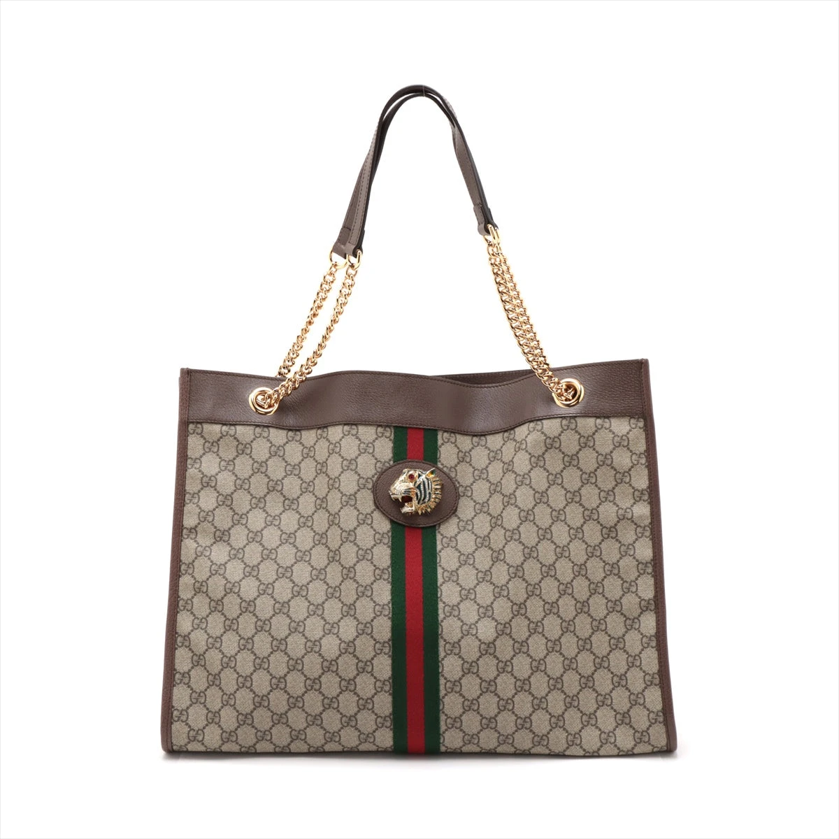 グッチ GGスプリーム オフィディア PVC×レザー チェーントートバッグ  