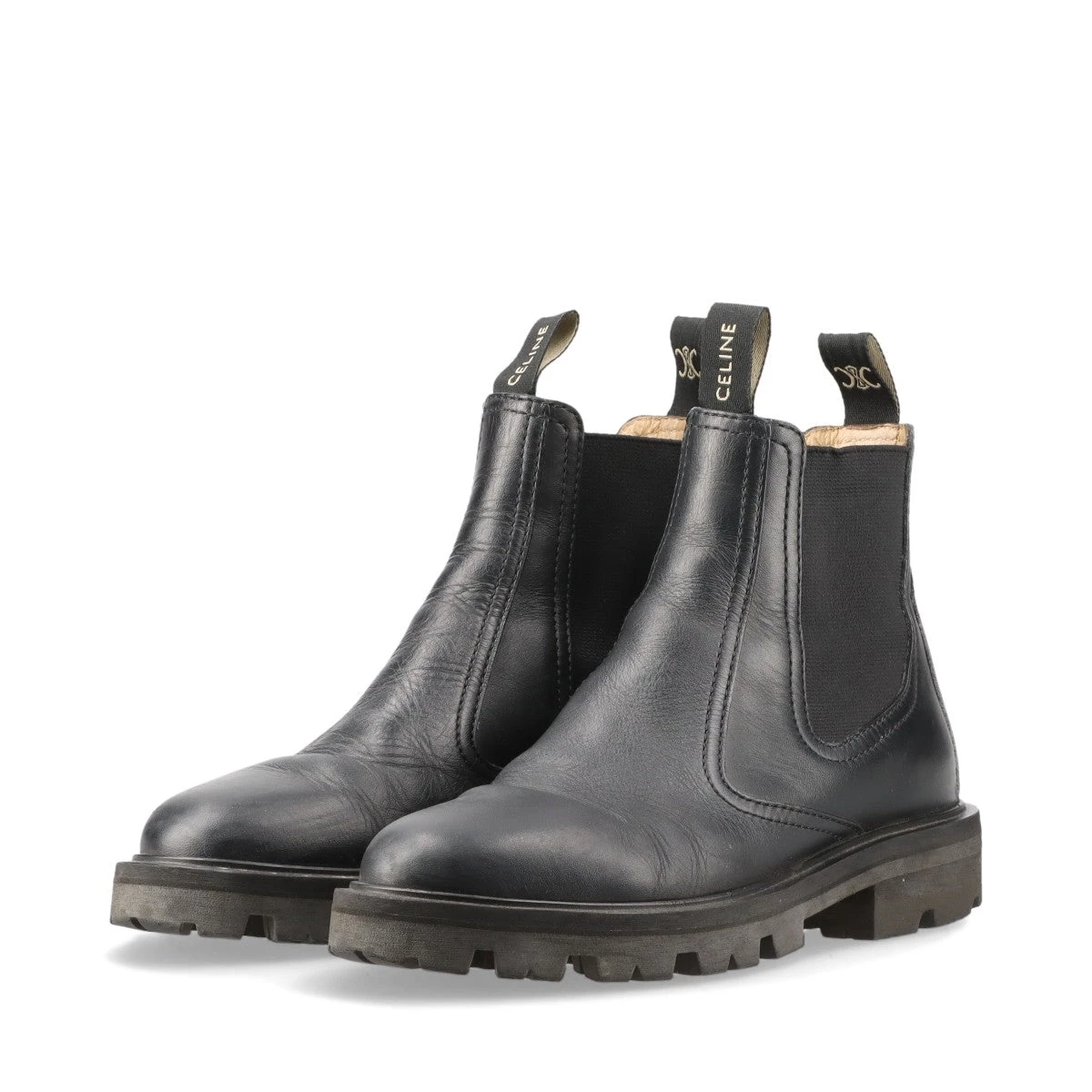 セリーヌ トリオンフ レザー サイドゴアブーツ 36 レディース ブラック