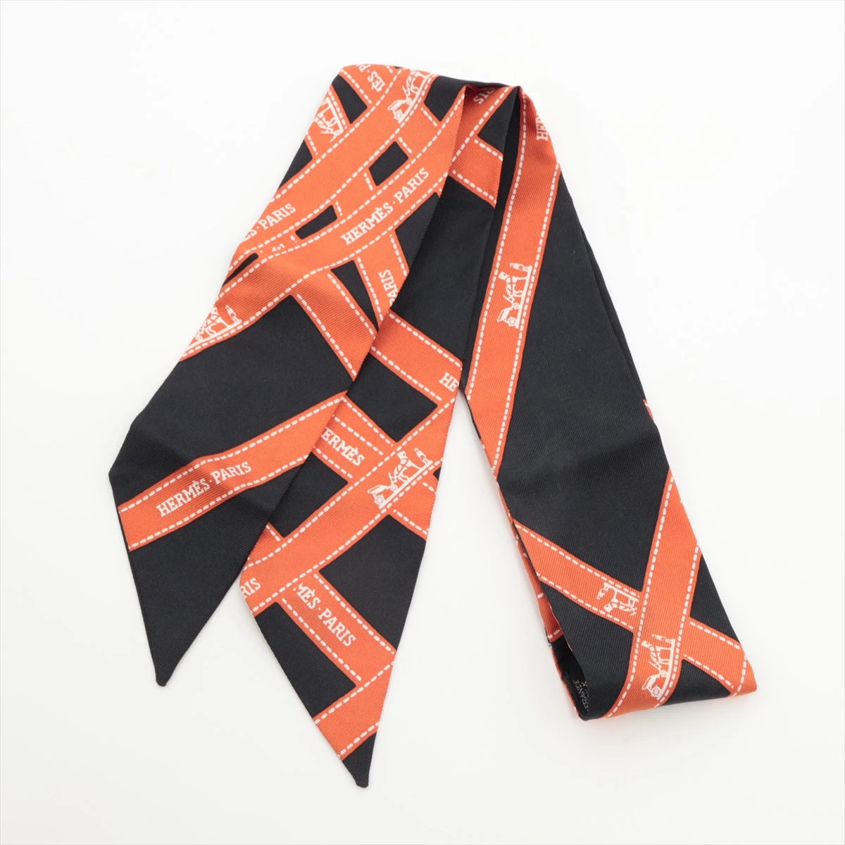 【２本セット】　HERMES エルメス　ツイリー　ボルデュック　オレンジ 2本セット】 HERMES エルメス ツイリー ボルデュック オレンジ