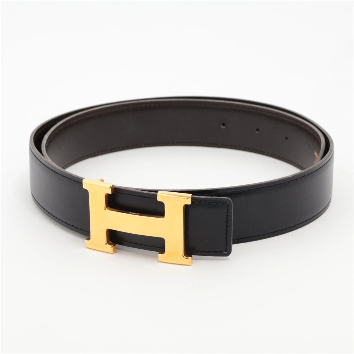 ⭐︎エルメス⭐︎ Hベルト85 HERMES エルメス Hベルト 85 エタン/ブラック SV トゴ/ボックス