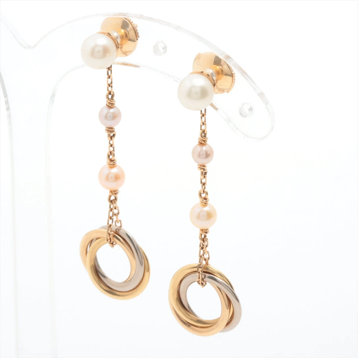 【美品】カルティエ　トリニティ　ピアス　片耳用　750 PG×WG 楽天市場】Cartier トリニティピアス 750 WG YG PG 3カラー