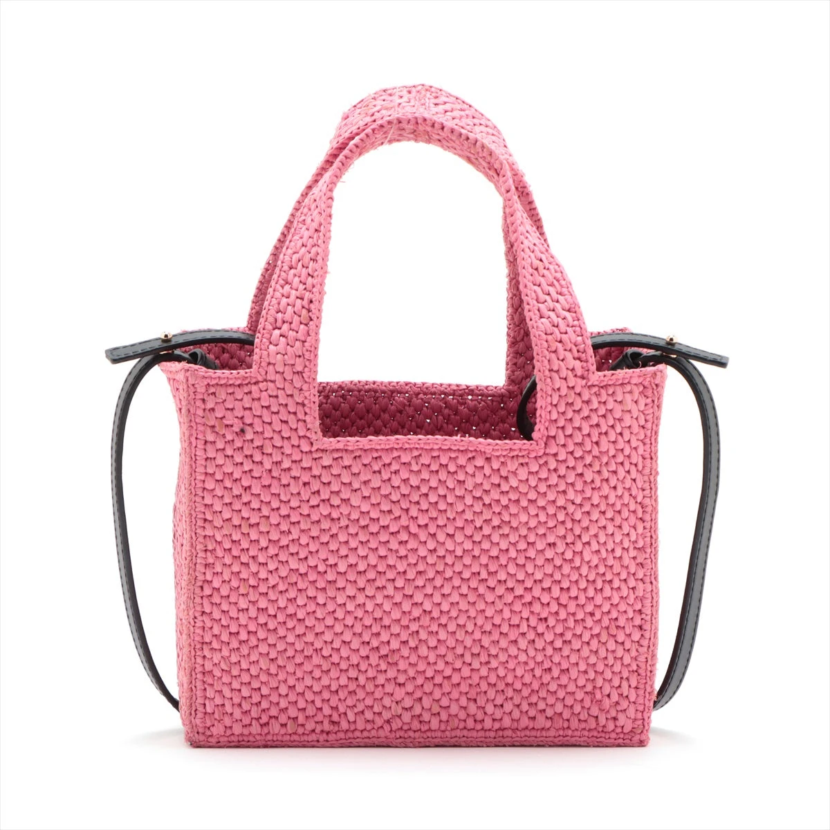 LOEWE フォントトート サンセットピンク ラフィア ロゴ かご
