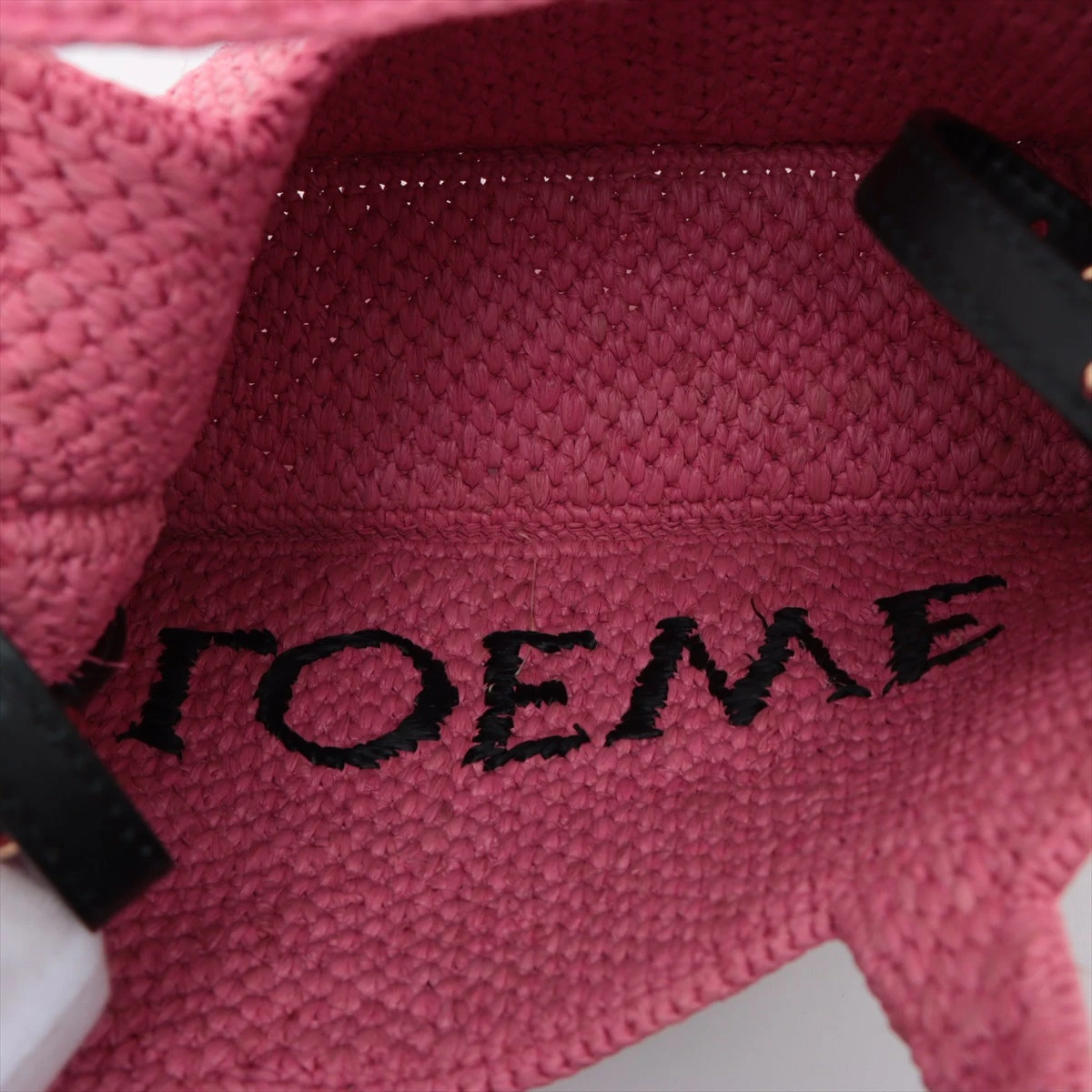 LOEWE ラフィアフォントトート　ミニ（サンセットピンク） LOEWE フォントトート サンセットピンク ラフィア ロゴ かご