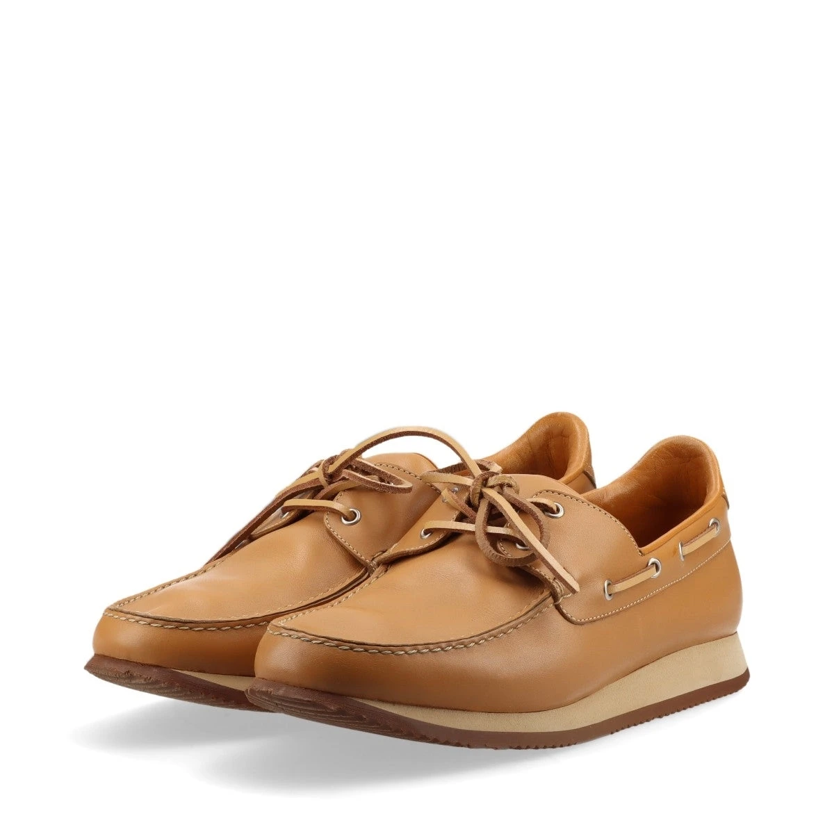 エルメス レザー デッキシューズ 41.5 メンズ ブラウン ソルド品