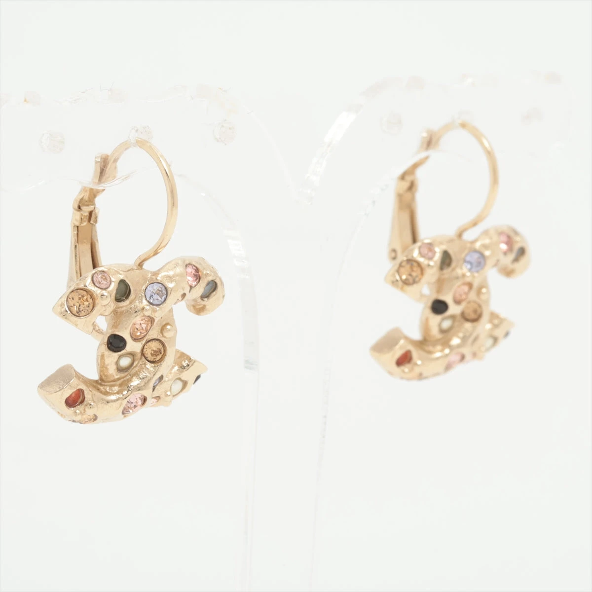 シャネル ココマーク 16A ピアス(両耳用) GP×ラインストーン×フェイク