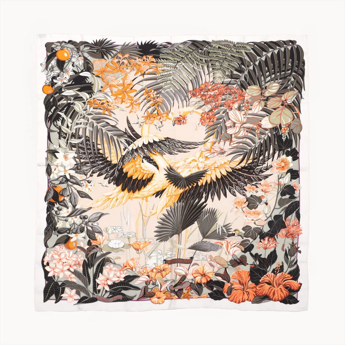 フラミンゴデザイン【HERMES】スカーフ エルメス カレ90 FLAMINGO PARTY フラミンゴパーティ スカーフ
