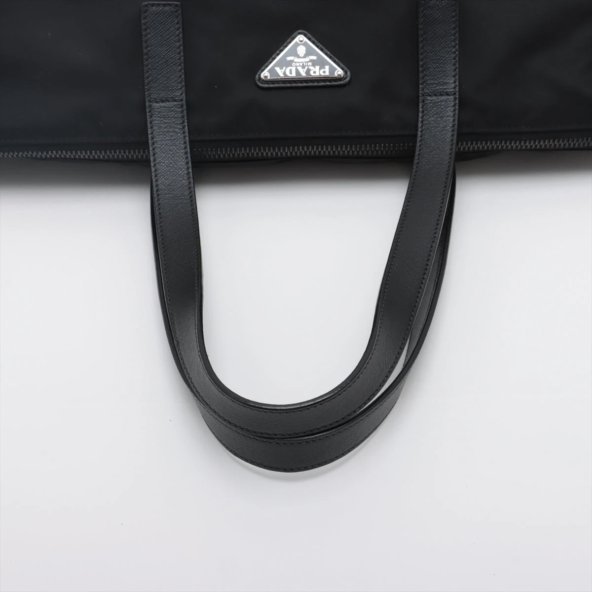 【美品/ギャラ付属】PRADA トートバッグ　ナイロン×サファイアーノ2way 2vg024tessaf-nero-1.jpg