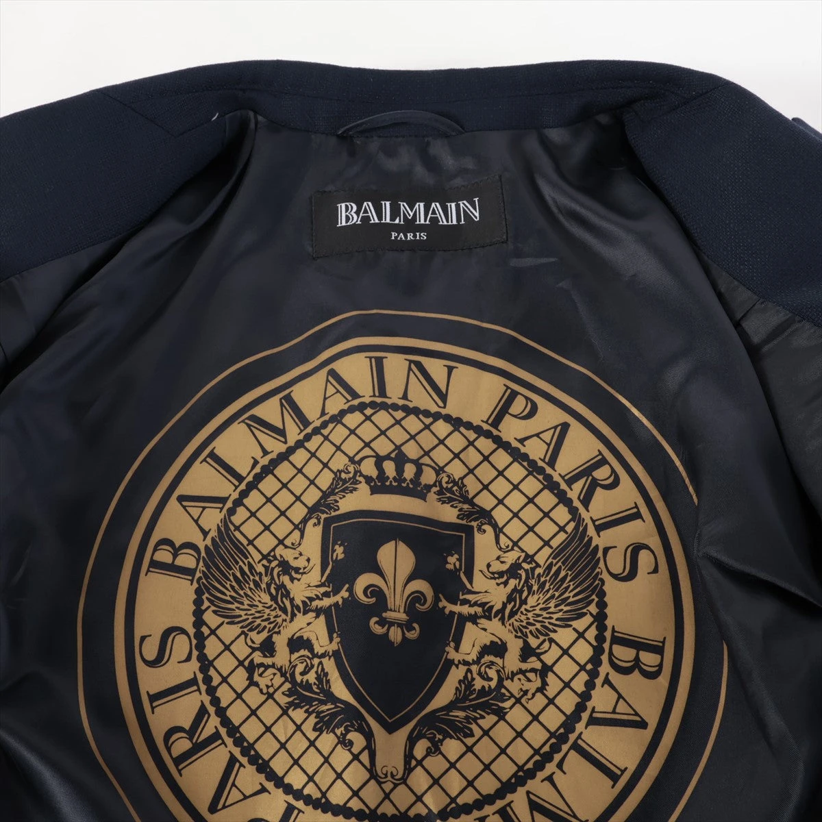 バルマン ウール テーラードジャケット 38 レディース ブラック  