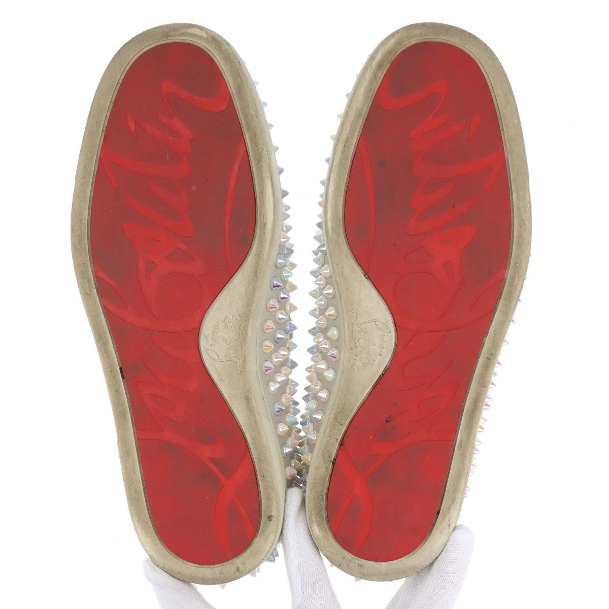 クリスチャンルブタン スタッズ スエード スリッポン 赤 レッド ローラーボート クリスチャンルブタン ローラーボート レザー スリッポン 38