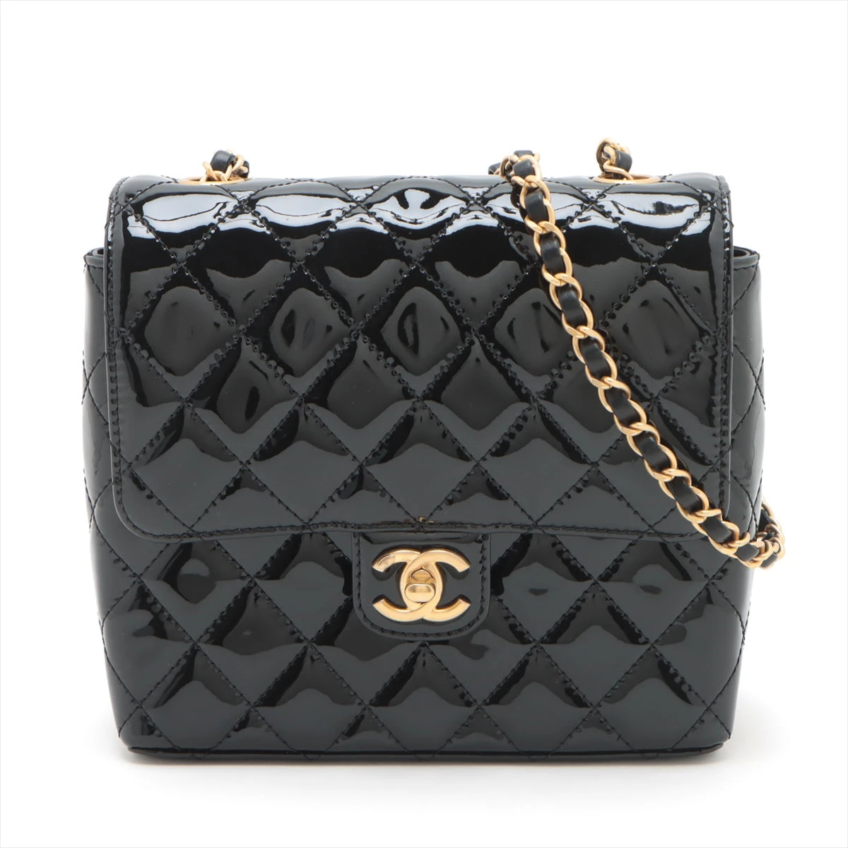 シャネル ミニマトラッセ パテントレザー シングルフラップ シングル  