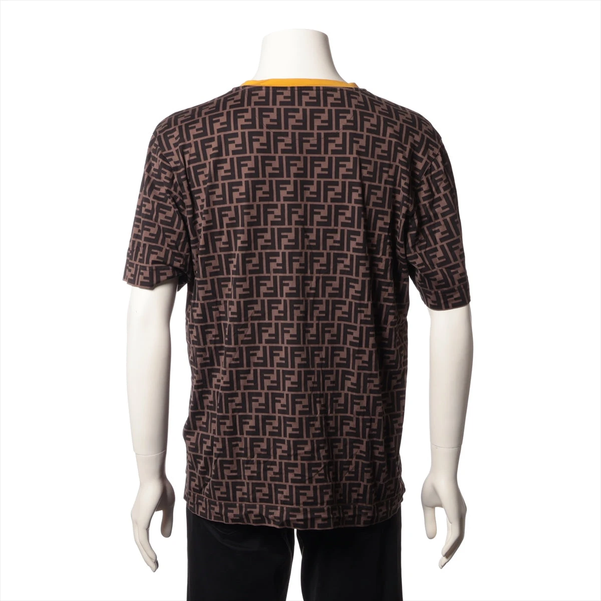 FENDI ダークブラウン Tシャツ 40 ズッカ フェンディ ズッカ コットン Tシャツ L メンズ ブラウン FY0936