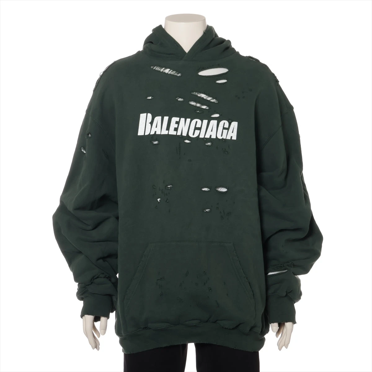 BALENCIAGA デストロイ加工 オーバーサイズパーカー　　　バレンシアガ 関税込 BALENCIAGA デストロイ オーバーサイズ パーカー