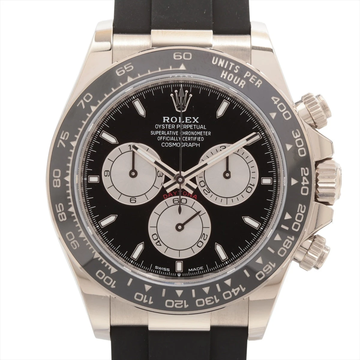 ロレックス デイトナ 126519LN WG×ラバー AT 黒文字盤 A3161959｜中古