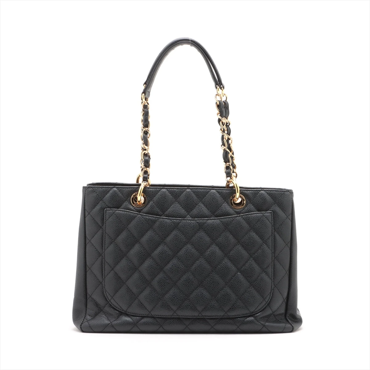 シャネル GST キャビアスキン チェーントートバッグ ブラック ゴールド