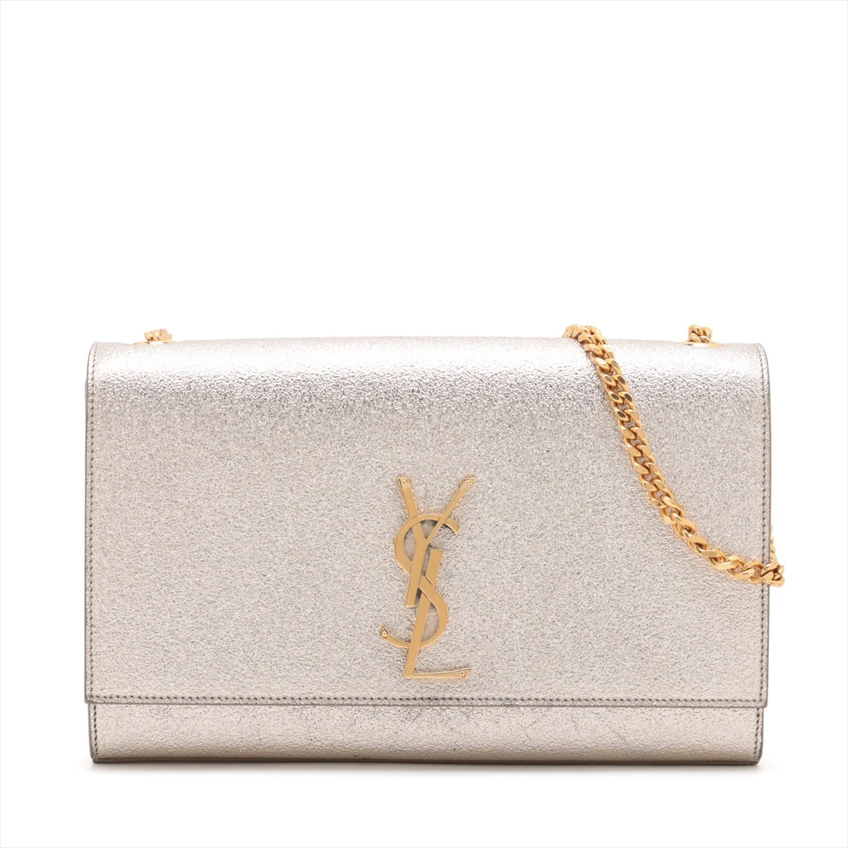 サンローラン クラッチバッグ Yライン ブルー レザー ゴールド金具 サンローラン クラッチバッグ Yライン ブルー レザー ゴールド