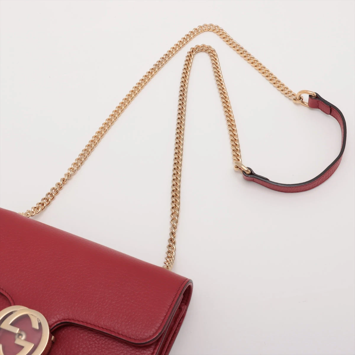 e28【極美品】グッチ　GGインターロッキング　レザーチェーン　ショルダーバッグ GUCCI(グッチ) / チェーンショルダーバッグ_インターロッキングG