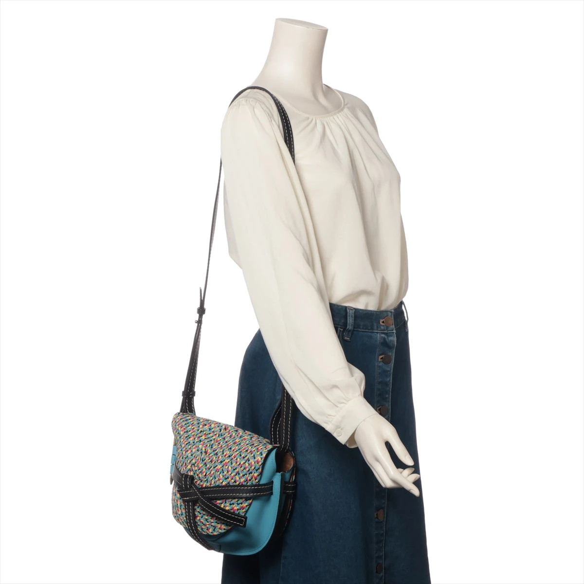LOEWE ロエべ　ゲート　ショルダーバッグ　ラフィア ロエベ ゲートバッグ スモール ラフィア×レザー ショルダー