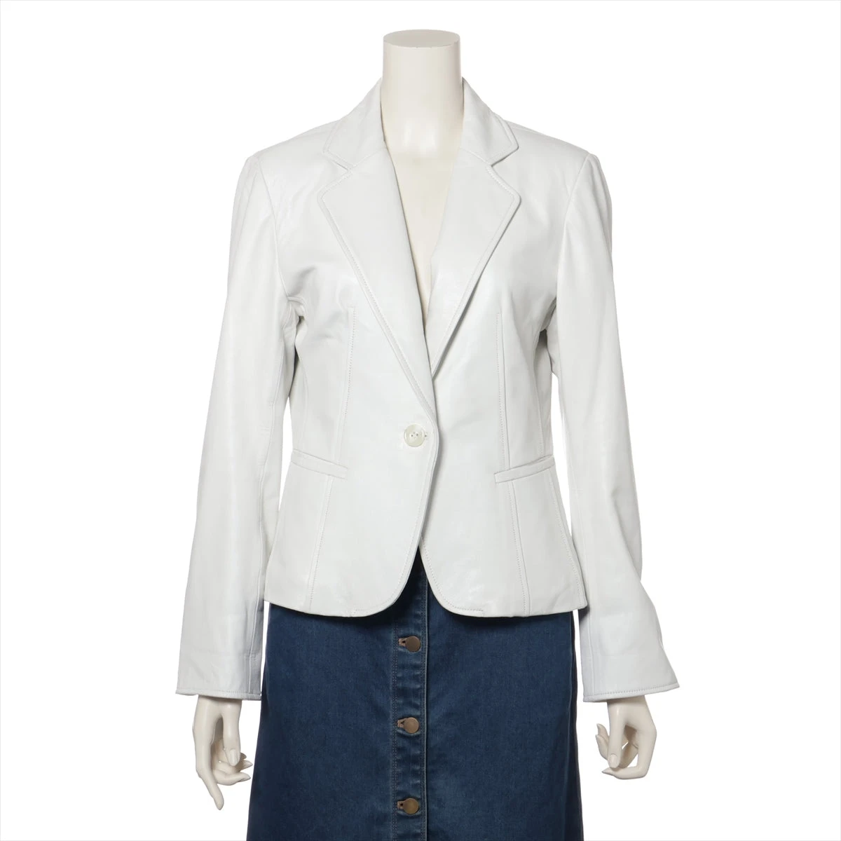 BALMAIN キルティング レザージャケット ホワイト 白 11号 バルマン ラグジュアリーレディースジャケットおよびコート | BALMAIN