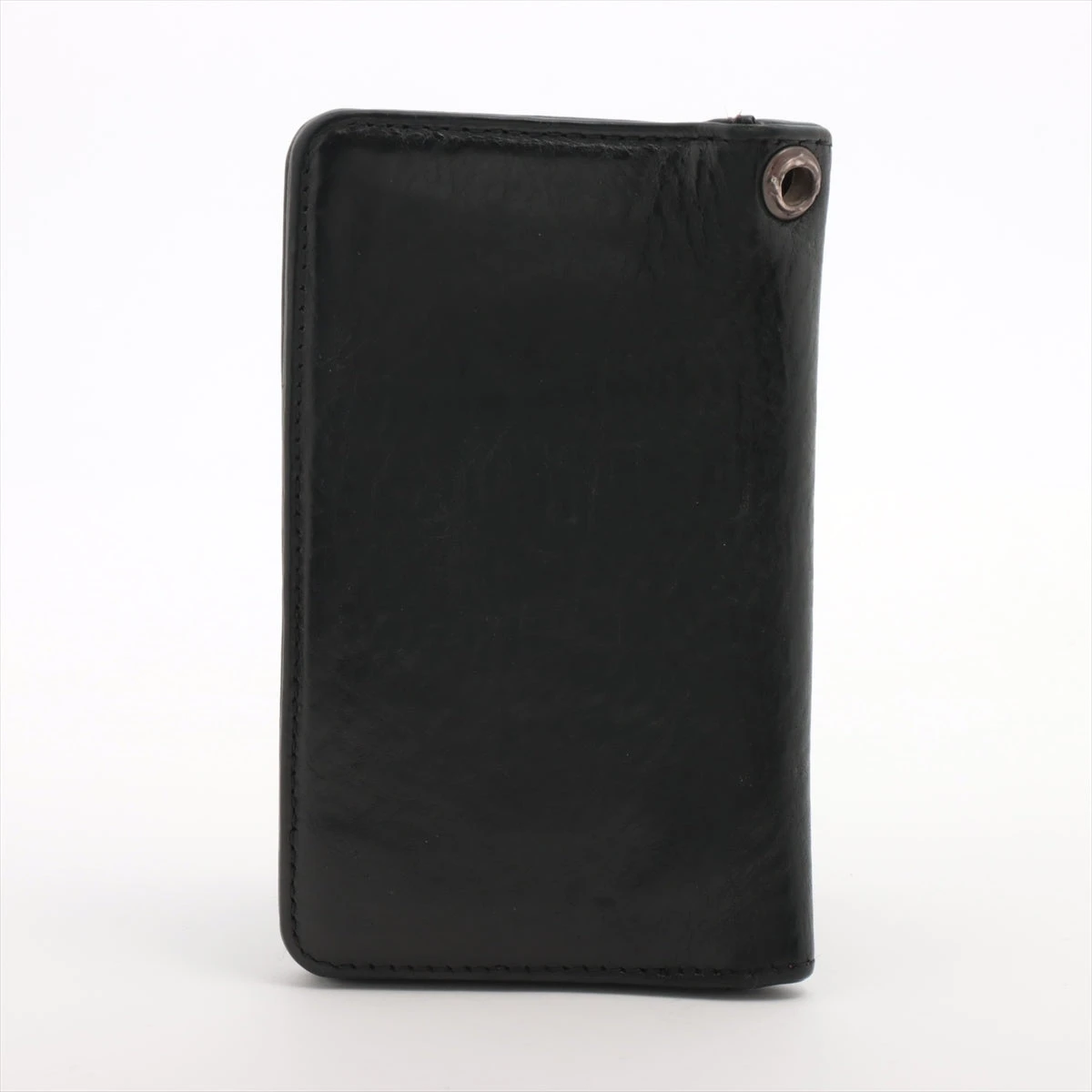 クロムハーツ 1ZIP ウォレット レザー ブラック×シルバー クロス
