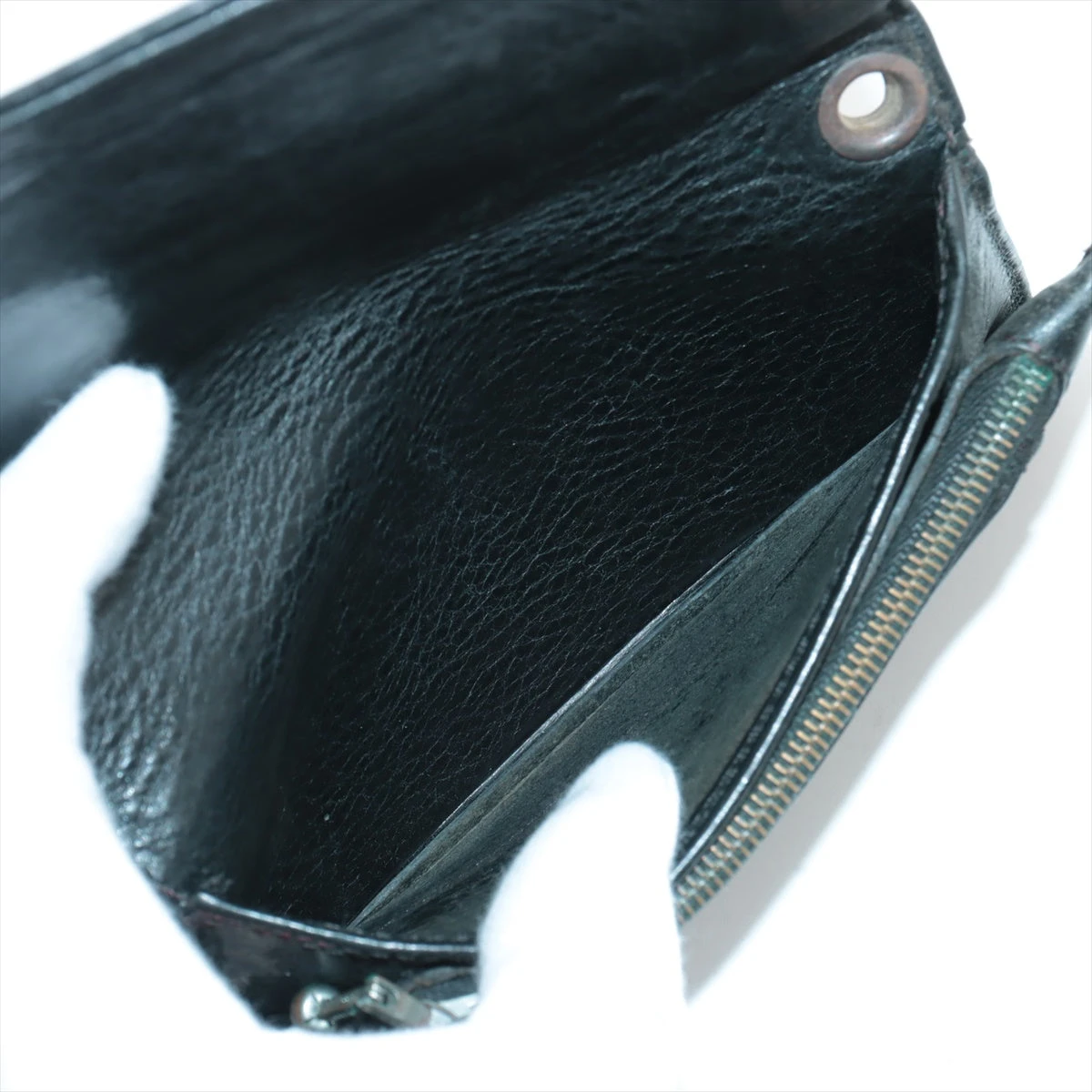 【鑑定済】クロムハーツ 1ZIP/1ジップ クロスパッチ ウォレット クロムハーツ 1ZIP ウォレット レザー ブラック×シルバー クロス