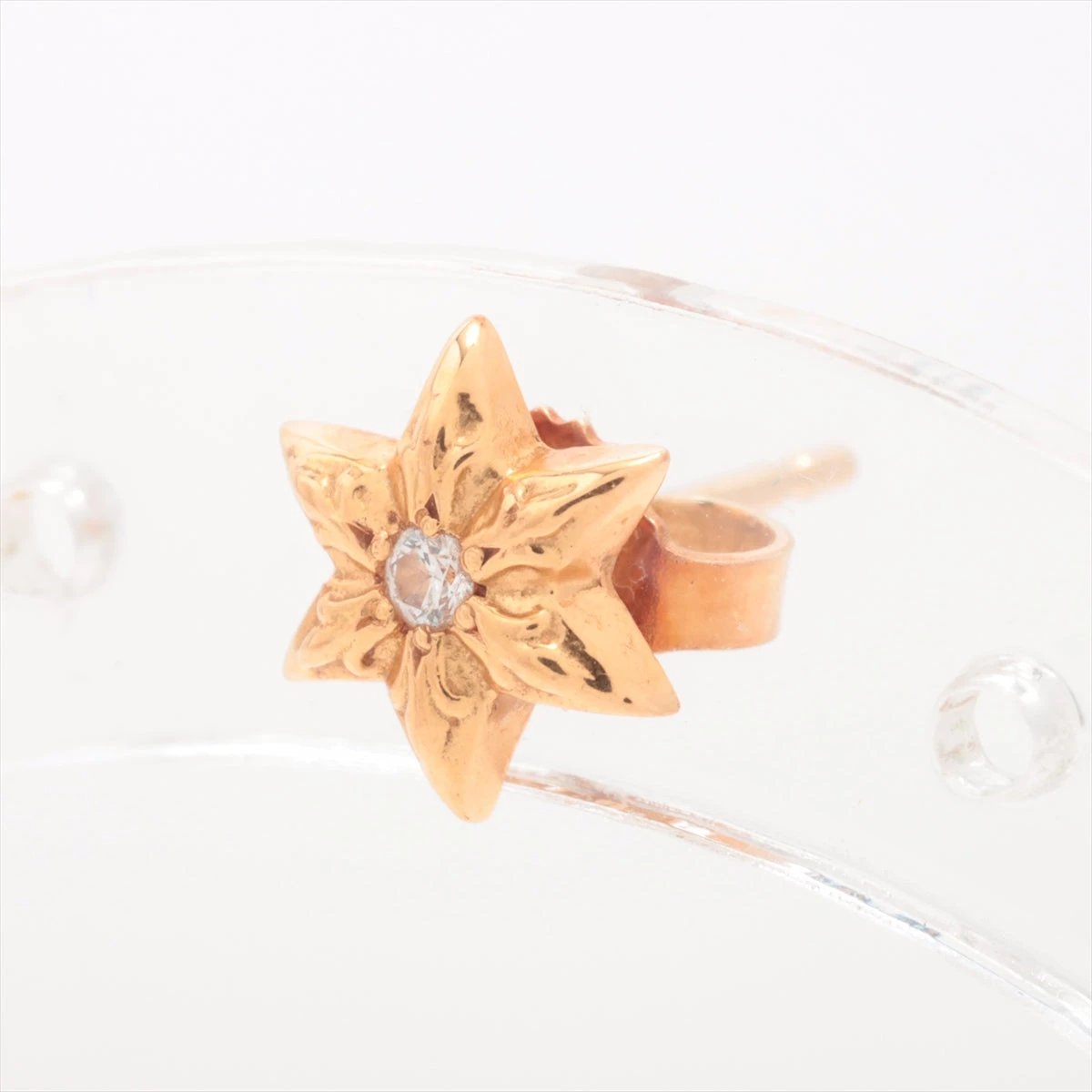 クロムハーツ　スタースタッドピアス　ダイアモンド（片耳） クロムハーツ スタースタッド ピアス(片耳用) 22K×14K 1.0g 1