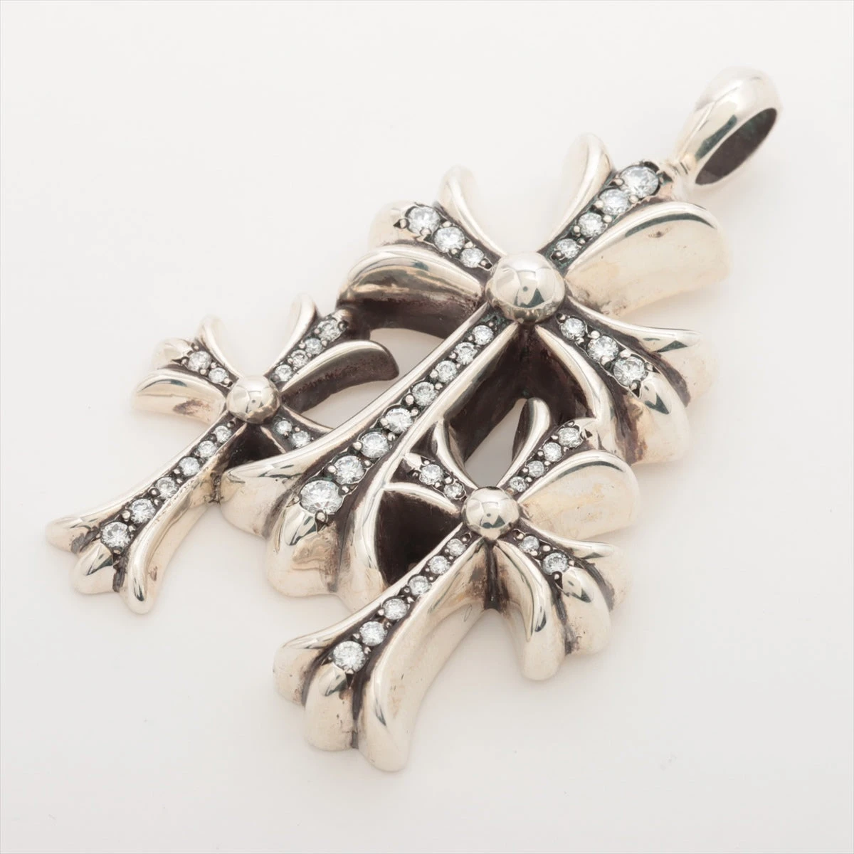 CHROME HEARTS クロムハーツ トリプルCHクロス スモール PAVE
