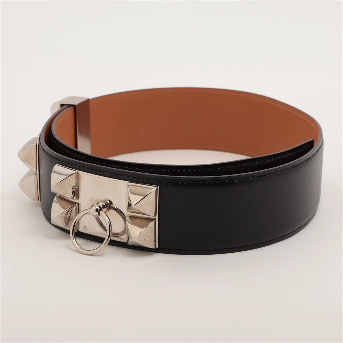 エルメス コリエドシアン □R刻印：2014 ベルト 80 レザー×メタル