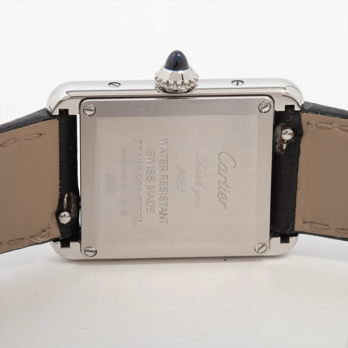 カルティエ タンクマスト WSTA0042 SS×革 QZ シルバー文字盤 裏