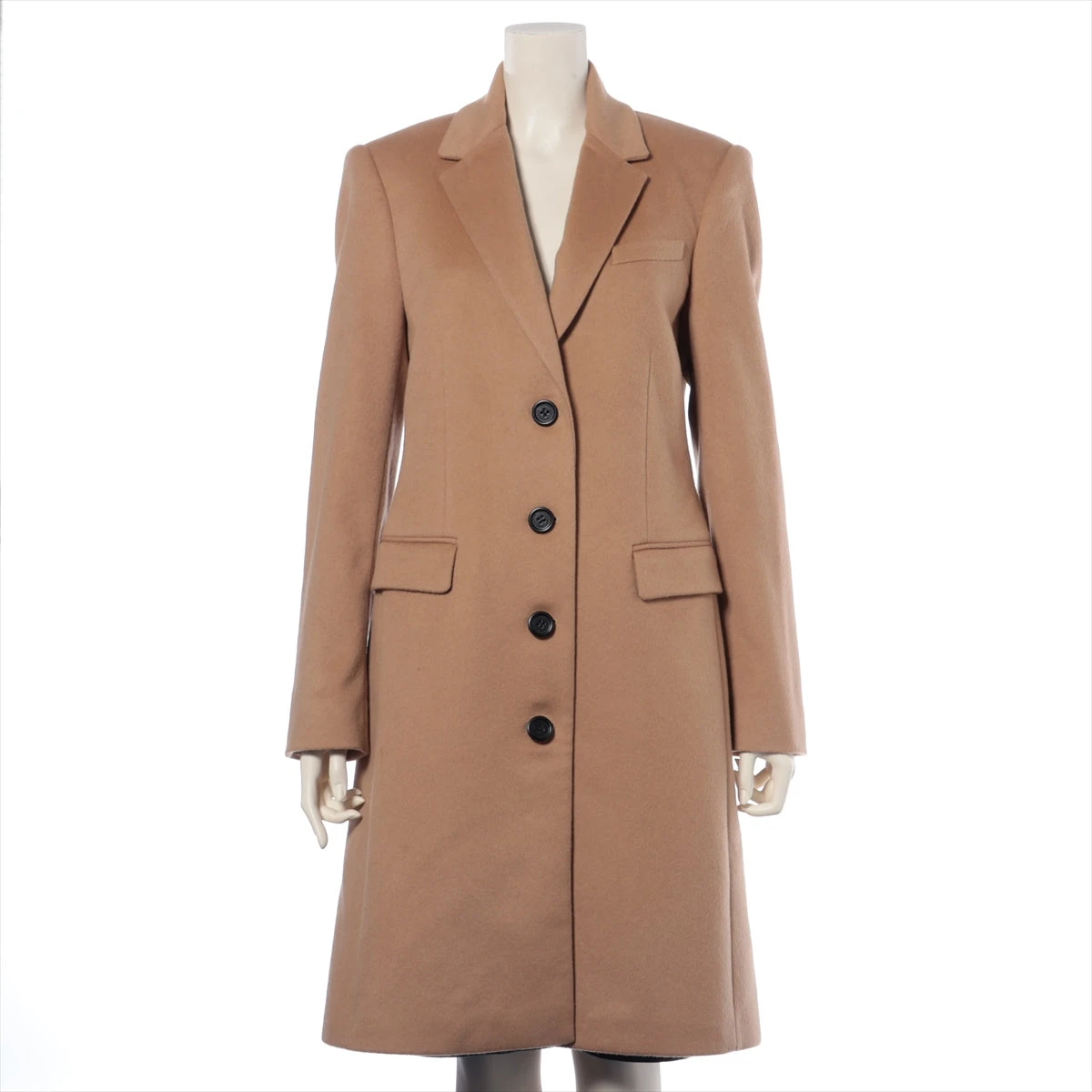 バーバリー ウール×カシミヤ ロングコート IT42 レディース ベージュ