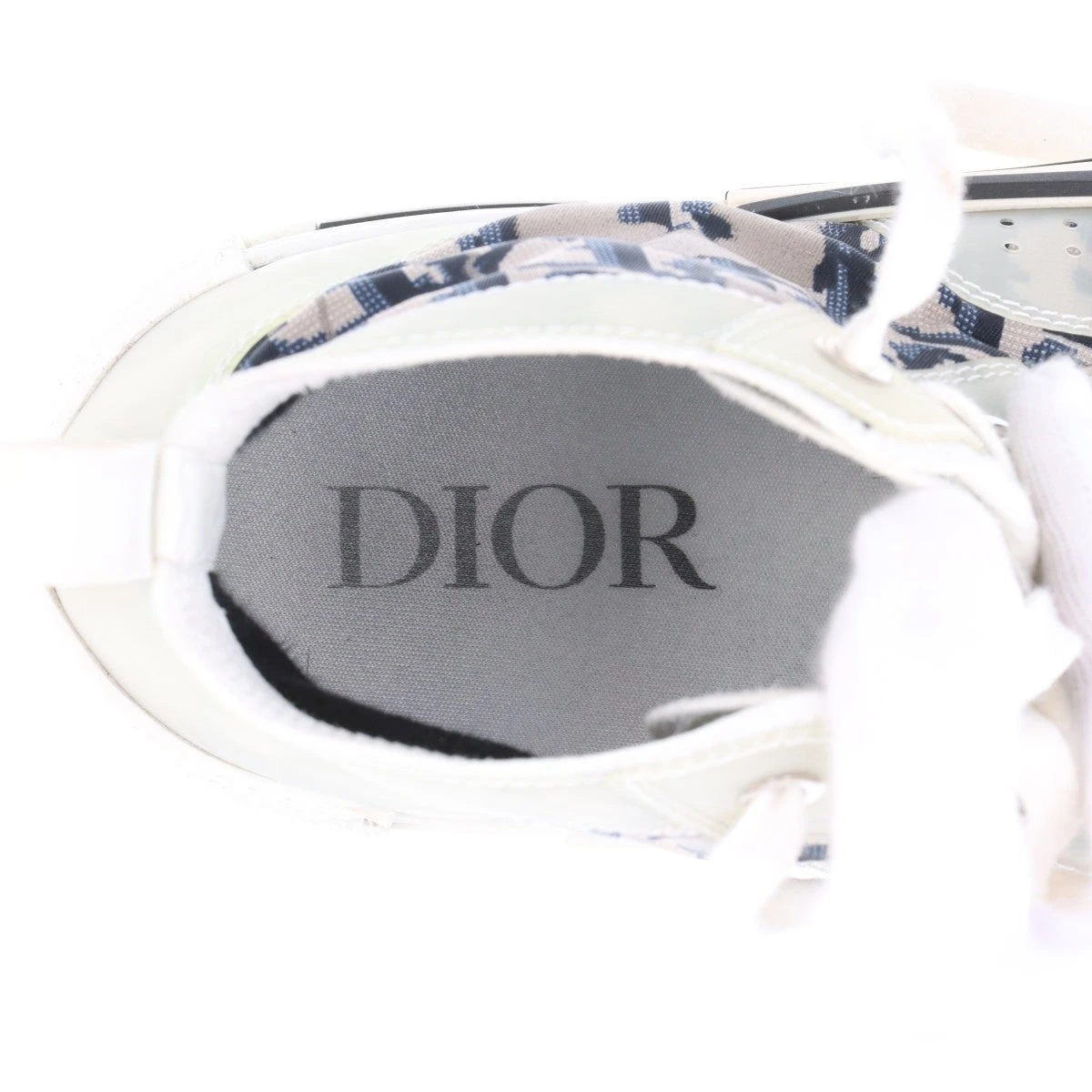 R　Dior B23ハイカットスニーカー(ホワイト) B23 League High-Top Sneaker White and Black Dior Oblique
