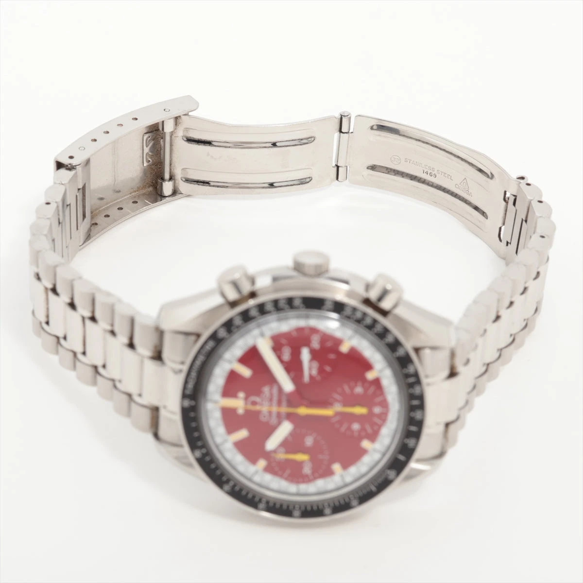 美品 OMEGA オメガ スピードマスター レーシング シルバーSS 赤文字盤 オメガ スピードマスター レーシング 3510.61 SS AT 赤文字盤 あまり