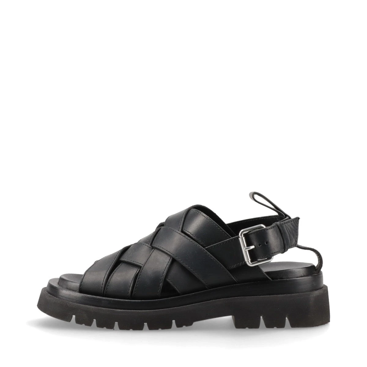 BOTTEGA VENETA/レザーサンダル ブラック メンズ Bottega Veneta ボッテガヴェネタ イントレチャート レザー