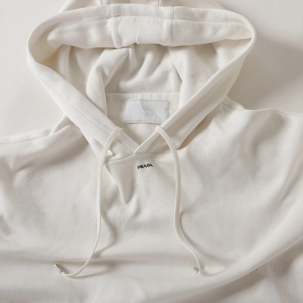 プラダ 23SS コットン×ナイロン パーカー XL メンズ ホワイト UJL84A 